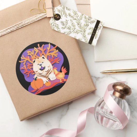 LITTLE BOOクリームチャウサイズ選択 ラウンドシール