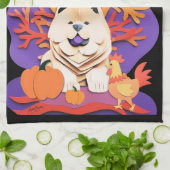 LITTLE BOOクリームチャウ キッチンタオル (折り畳み)