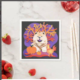 LITTLE BOOクリームチャウ スタンダードカクテルナプキン