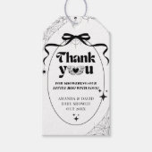 Little Booゴシッミニマルクハロウィーン赤ちゃんシャワー ギフトタグ (正面)