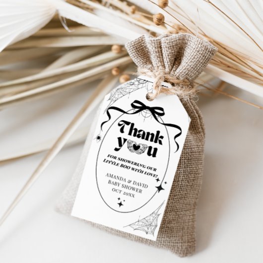 Little Booゴシッミニマルクハロウィーン赤ちゃんシャワー ギフトタグ