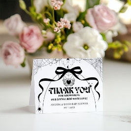 Little Booゴシッミニマルクハロウィーン赤ちゃんシャワー サンキューカード