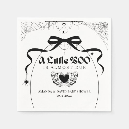Little Booゴシッミニマルクハロウィーン赤ちゃんシャワー スタンダードカクテルナプキン (正面)