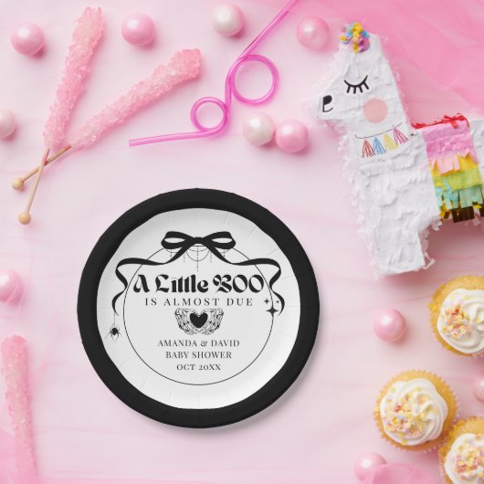 Little Booゴシッミニマルクハロウィーン赤ちゃんシャワー ペーパープレート (パーティー)