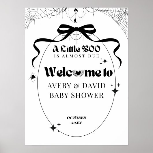 Little Booゴシッミニマルクハロウィーン赤ちゃんシャワー ポスター (正面)