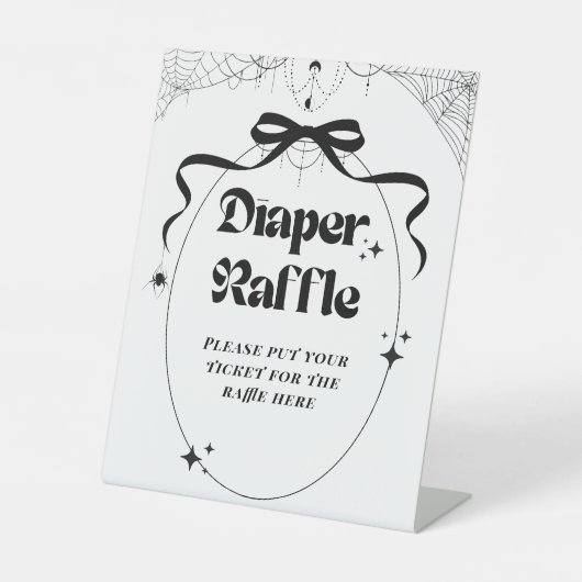 Little Booゴシッミニマルクハロウィーン赤ちゃんシャワー 台座サイン (正面)