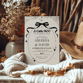 Little Booゴシッミニマルクハロウィーン赤ちゃんシャワー 招待状