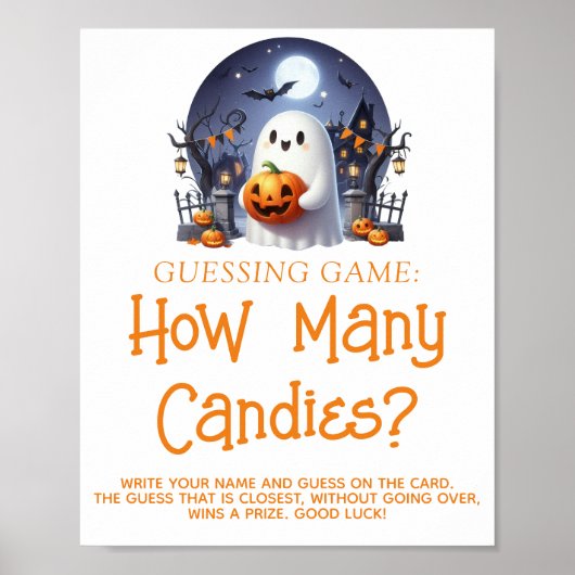 Little Booニュートラル赤ちゃんシャワー推測ゲームサイン ポスター (正面)