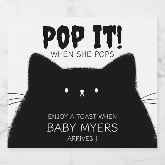 Little Booハロウィーンの赤ちゃんシャワー彼女がポップ スパークリングワインラベル (シングルラベル)