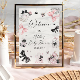 Little Booハロウィーンガールベビーシャワーへようこそ ポスター