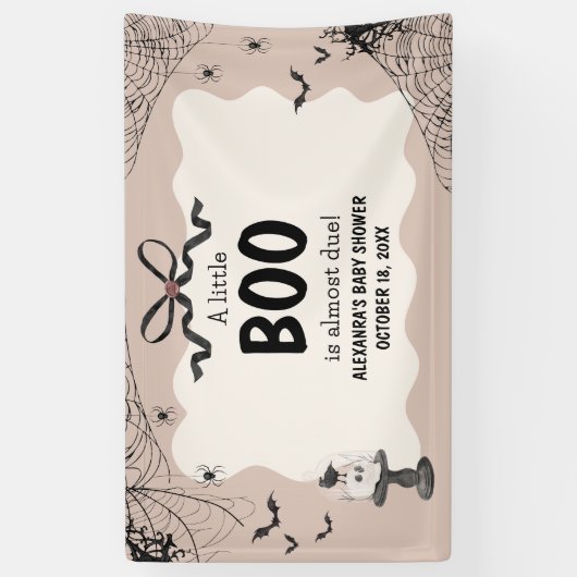 Little Booハロウィーンゴシックの赤ちゃんシャワー 横断幕 (縦)