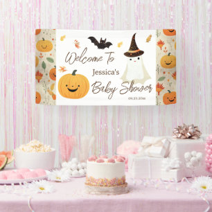 Little Booハロウィーンパターンベビーシャワー 横断幕