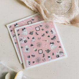 Little Booハロウィーンピンクの赤ちゃんシャワー スタンダードカクテルナプキン