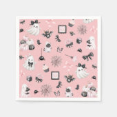 Little Booハロウィーンピンクの赤ちゃんシャワー スタンダードカクテルナプキン (正面)