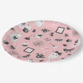 Little Booハロウィーンピンクの赤ちゃんシャワー ペーパープレート (アングル)