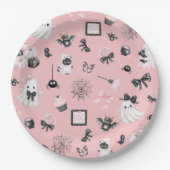 Little Booハロウィーンピンクの赤ちゃんシャワー ペーパープレート (正面)
