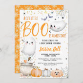 Little Booハロウィーンベビーシャワー男女兼用 招待状 (正面/裏面)