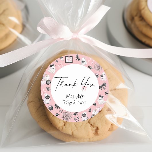 Little Booハロウィーン女の子の赤ちゃんシャワーありがとう ラウンドシール