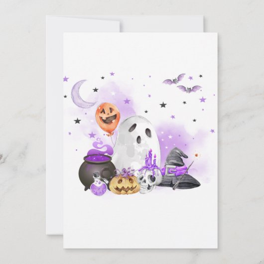 Little Booハロウィーン男女兼用赤ちゃんシャワー 招待状 (裏面)