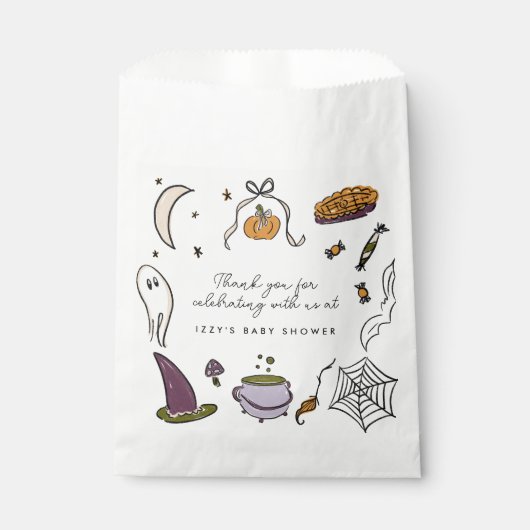 Little Booハロウィーン赤ちゃんシャワーありがとうパーティー フェイバーバッグ (正面)