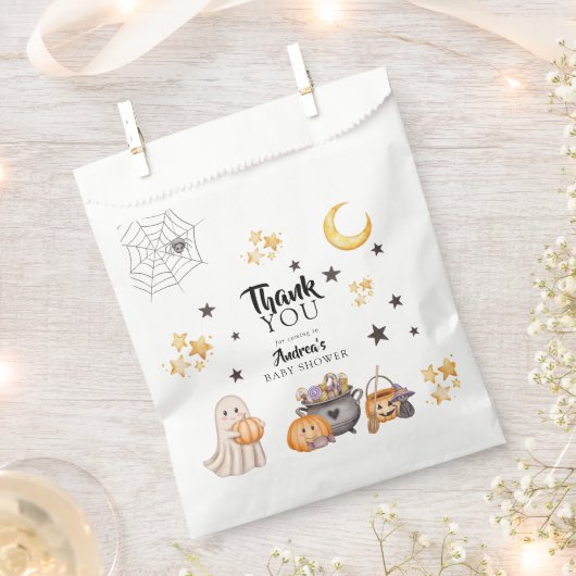 Little Booハロウィーン赤ちゃんシャワーありがとう フェイバーバッグ (クリップ留めされた状態)