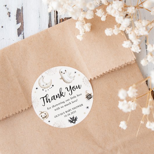 Little Booハロウィーン赤ちゃんシャワーお願いありがとう ラウンドシール