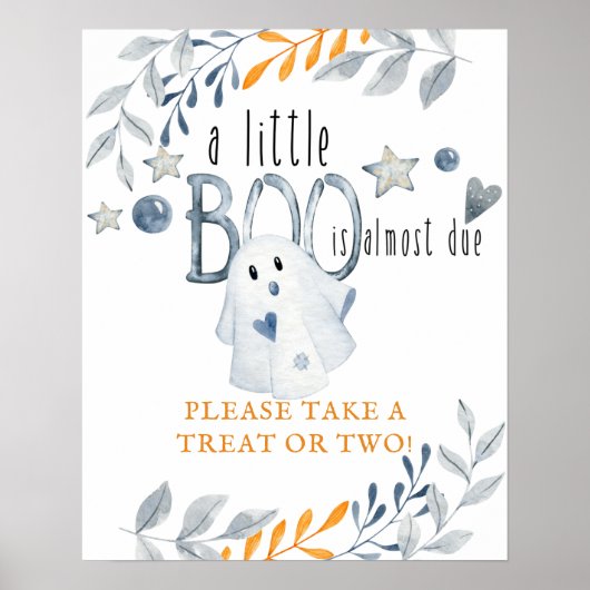 Little Booハロウィーン赤ちゃんシャワーのお願い ポスター (正面)