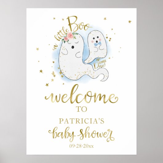 Little Booハロウィーン赤ちゃんシャワー歓迎サイン ポスター (正面)