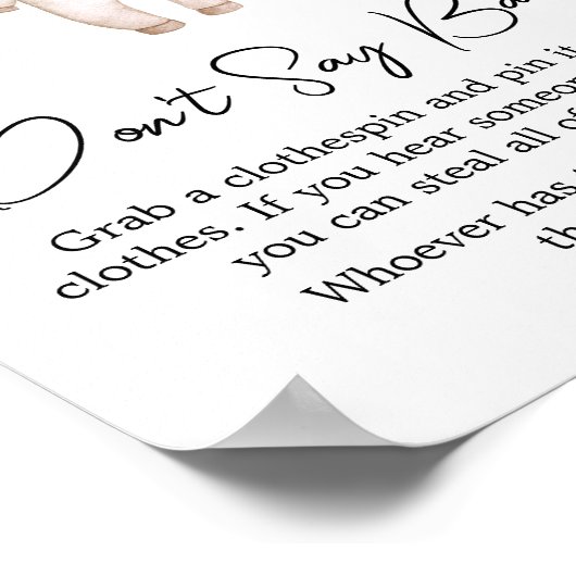 Little Booハロウィーン赤ちゃんシャワー言わないベビー ポスター (角)