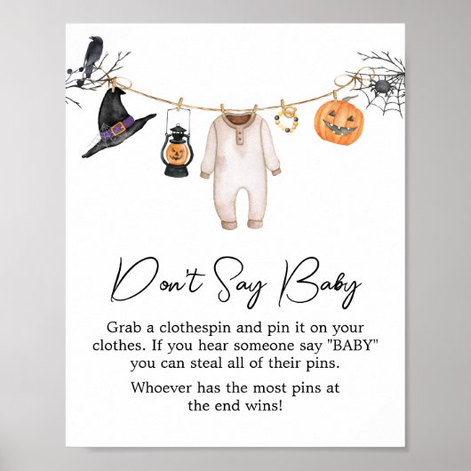 Little Booハロウィーン赤ちゃんシャワー言わないベビー ポスター (正面)