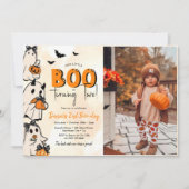 Little Booハロウィーン2nd誕生日の写真 招待状 (正面)