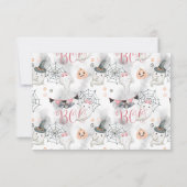 Little Booピンクのハロウィーン幽霊赤ちゃんシャワー写真 サンキューカード (裏面)