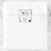 LITTLE BOOピンクのハロウィーン赤ちゃんシャワーありがとう スクエアシール (バッグ)