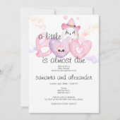 LITTLE BOOピンクコケットスカルゴシック系ベビーシャワー 招待状 (正面)