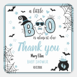 LITTLE BOOブルーハロウィーン赤ちゃんシャワーありがとう スクエアシール