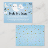 Little Booブルー幽霊ベビーシャワー予約リクエスト エンクロージャーカード (正面/裏面)