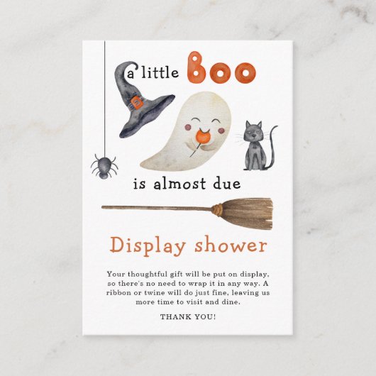 Little Booベビーシャワー – ディスプレイシャワー エンクロージャーカード (正面)