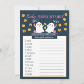 Little Booベビー単語スクランブル赤ちゃんシャワーゲーム 招待状 (正面)