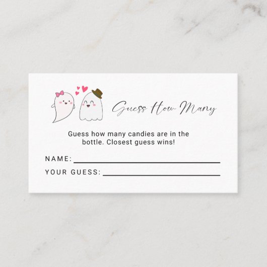 Little Boo幽霊赤ちゃんシャワー推測どのようにゲーム プレイスカード (正面)