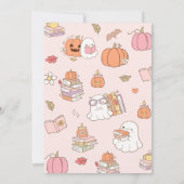 Little Boo新しいチャプターピンクの秋赤ちゃんシャワー 招待状 (裏面)