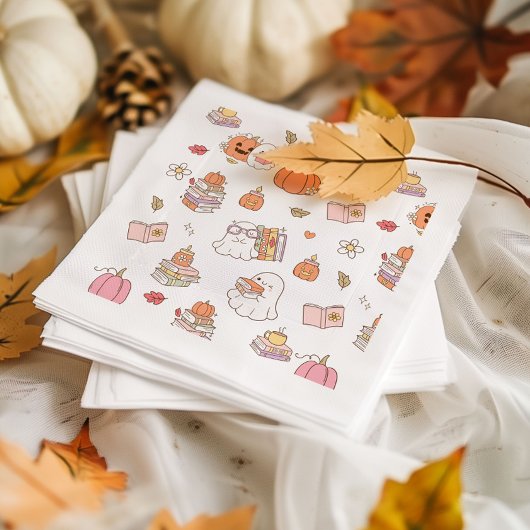 Little Boo白い本お洒落赤ちゃんシャワー スタンダードカクテルナプキン