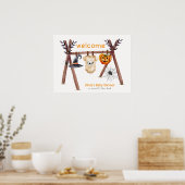 Little Boo素朴 Clotheslineベビーシャワーへようこそ ポスター (キッチン)