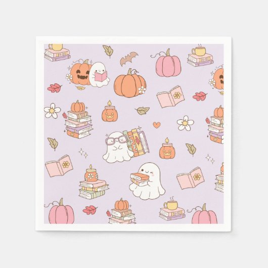 Little Boo薄紫ブお洒落ックベビーシャワー スタンダードカクテルナプキン (正面)