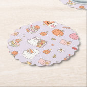 Little Boo薄紫ブお洒落ックベビーシャワー ペーパーコースター (アングル)