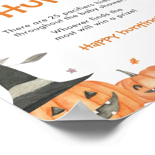 Little Boo赤ちゃんシャワーおしゃぶり狩りゲームサイン ポスター (角)