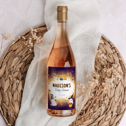 Little Boo赤ちゃんシャワーかわいいハロウィーン赤ちゃんシャワー ワインラベル