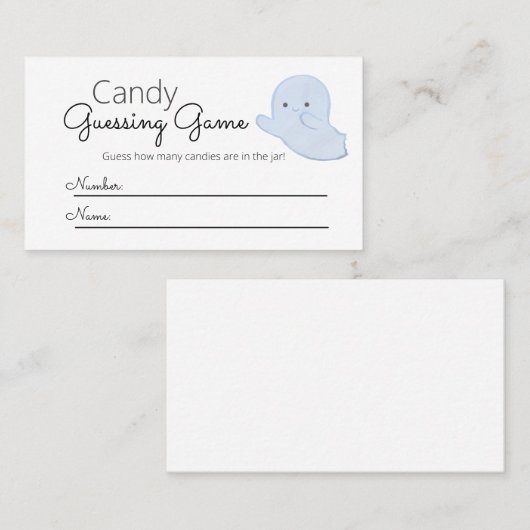 Little Boo赤ちゃんシャワーキャンディ推測ゲーム 名刺 (正面/裏面)