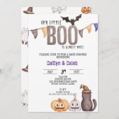 Little Boo赤ちゃんシャワー、ハロウィーンシャワー 招待状 (正面/裏面)
