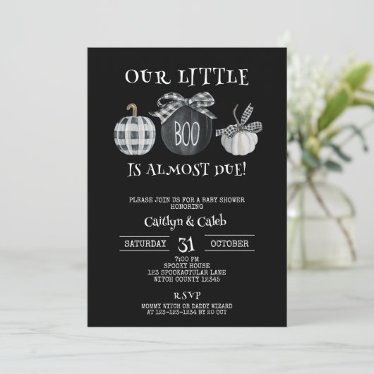 Little Boo赤ちゃんシャワー、ハロウィーンシャワー 招待状 (スタンド正面)