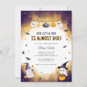 Little Boo赤ちゃんシャワー、ハロウィーン赤ちゃんシャワー 招待状 (正面)